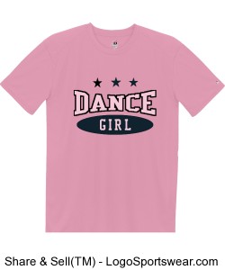 Youth Pink Dance Girl Short Sleeve T-Shirt On My Toes Logo on back Design Zoom